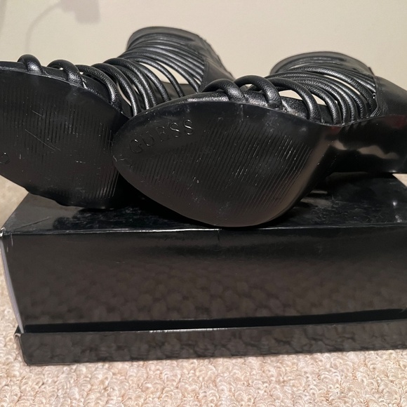GUESS Black Strappy Caged Heels – 8 (Never Worn) - Picture 5 of 5